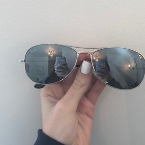 Silver aviator raybans